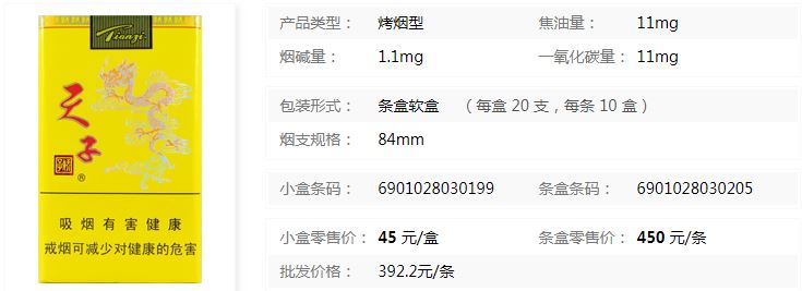 2023嬌子軟黃天子香煙批發(fā)價(jià)格介紹截圖